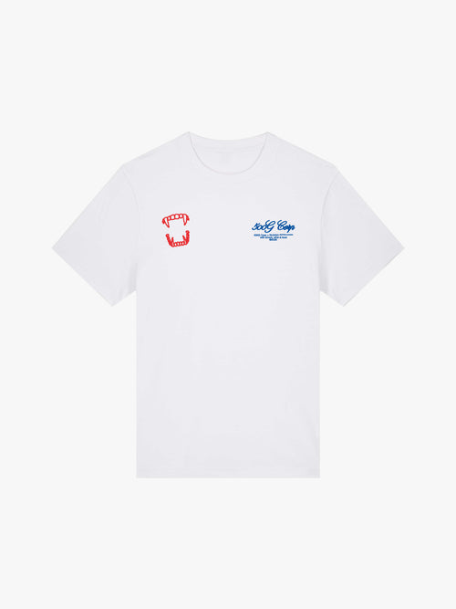 Ecru Live Fast Eat Slow T-shirt, front view